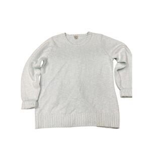 L.L. Bean Women's Long Sleeve Light Blue, Chunky Knit Ribbed Sweater, XL